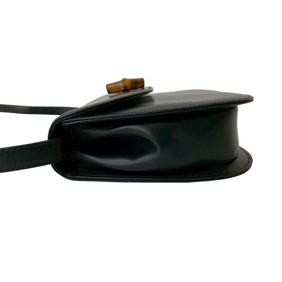 GUCCI Authentic Black Leather Bamboo Pochette Shoulder Bag - Picture 5 of 10